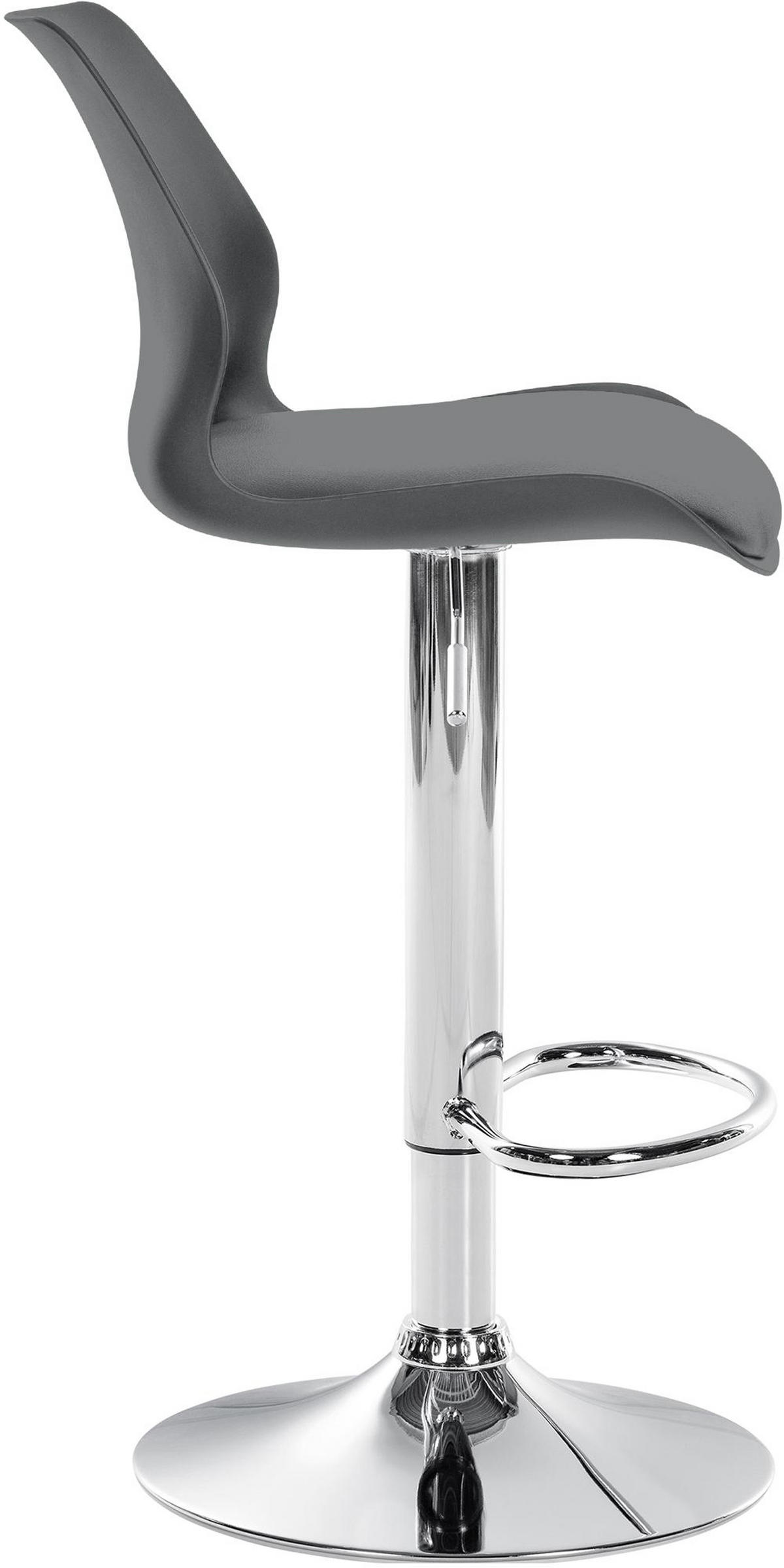 BARHOCKER Gilian Kunststoff grau - Chromfarben/Grau, Kunststoff/Metall (39/102/42cm) - TPFLiving