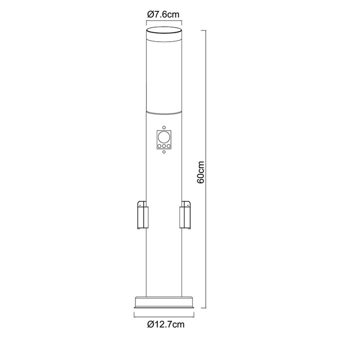 LED STEHLEUCHTE BOSTON Edelstahl Silber - Silberfarben, Kunststoff (7.6/7.6/60cm) - Globo Lighting