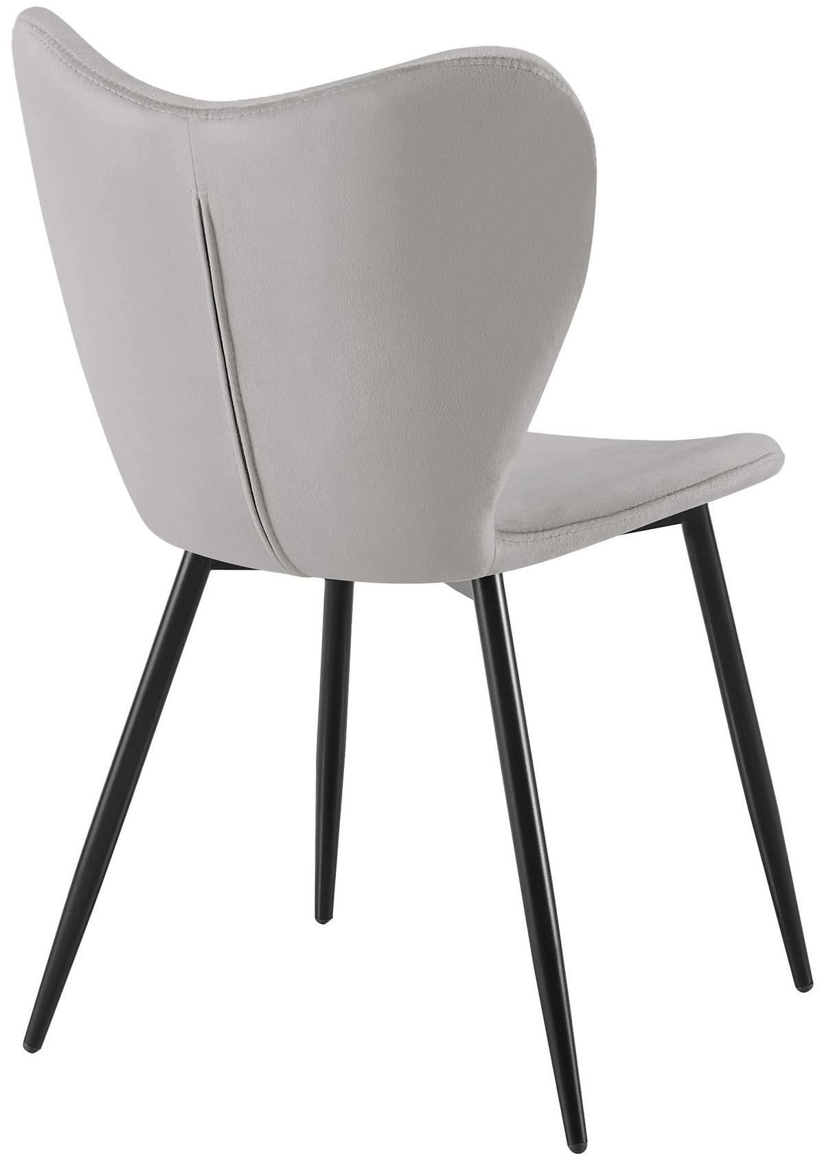 ESSZIMMERSTUHL Samt Grau - Schwarz/Grau, Textil/Metall (50/80/58cm) - CLP