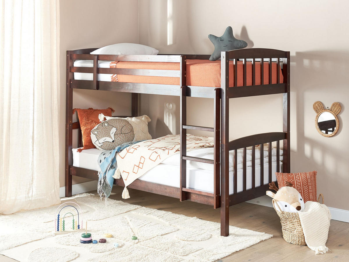 HOCHBETT Kiefernholz 90/200 cm Dunkelbraun Revin - Braun, Holz (90/200cm) - Beliani