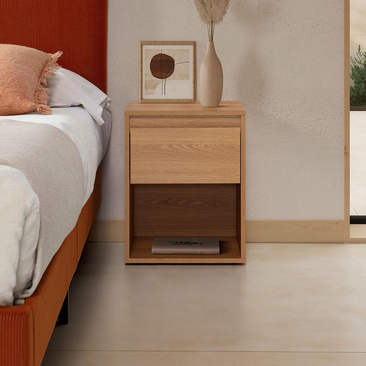 NACHTTISCH Tori Eichenfarbe - Honigeiche, Holzwerkstoff (40/50.5/35cm) - VS Venta-stock