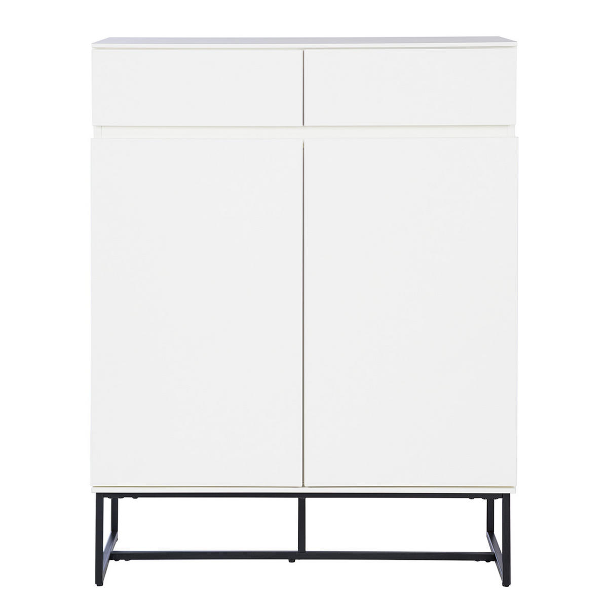 SCHUHKOMMODE mit Schubladen - Schwarz/Weiß, Holzwerkstoff/Metall (80/105/40cm) - home24