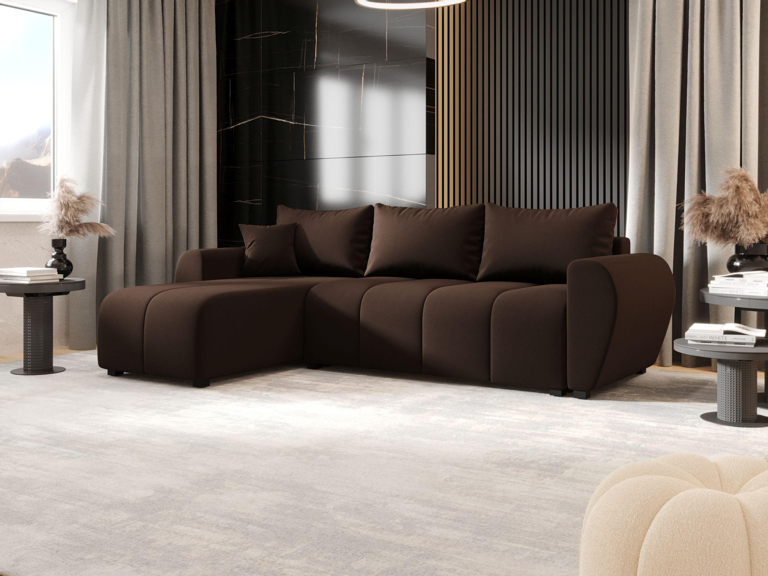 ECKSOFA MOLISA L Cosmic 800 Links mit Schlaffunktion - Braun, Textil (245/145cm) - Bedante