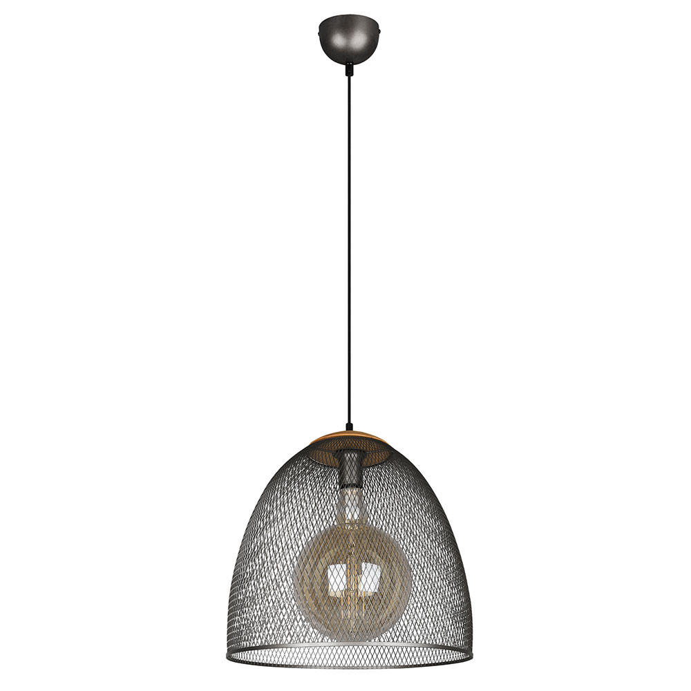 PENDELLEUCHTE Metall Schwarz matt - Schwarz, Holz (40/40/150cm)