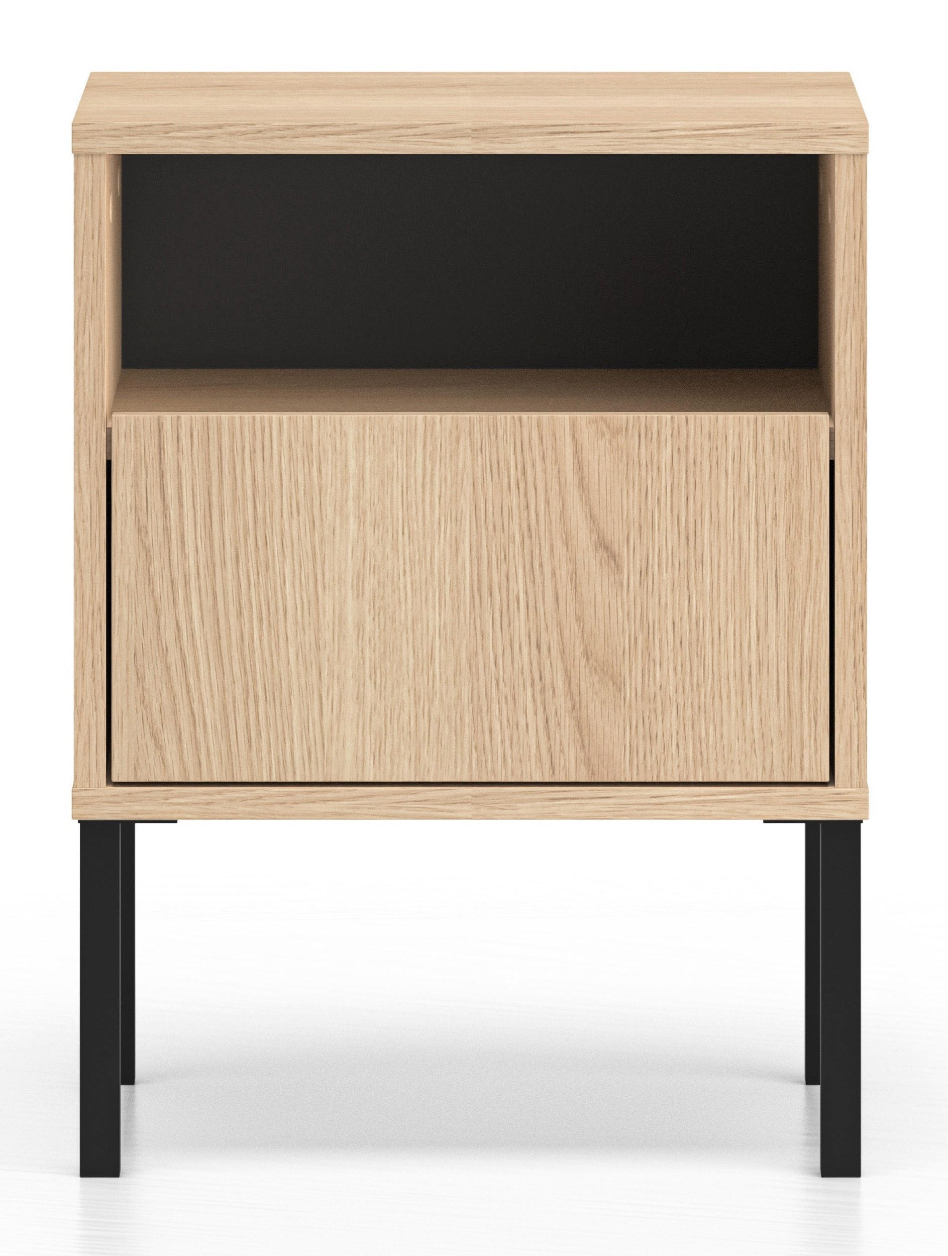 NACHTTISCH Barnee Eichenholzoptik 40 cm - Eichefarben/Schwarz, Holzwerkstoff (40/53/34cm) - Selsey