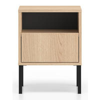 NACHTTISCH Barnee Eichenholzoptik 40 cm - Eichefarben/Schwarz, Holzwerkstoff (40/53/34cm) - Selsey
