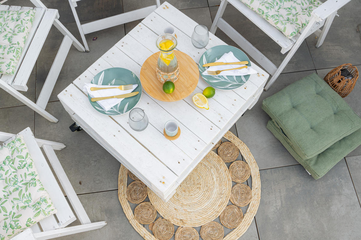 SITZKISSEN gesteppt Baumwolle 40/40 cm - Waldgrün, Naturmaterialen (40cm) - Home Styling Collection