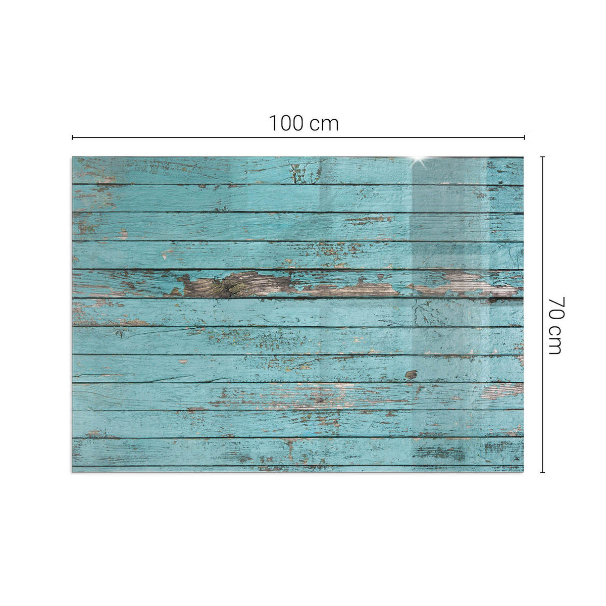GLASPLATTE für Kamin 100x70 cm - Türkis, Glas (100/70/0.4cm) - TULUP