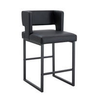 BARHOCKER DE-36489 2er Set mit quadratischem Design Schwarz - Schwarz, Metall (53.3/91.4/48cm) - ComfortXL