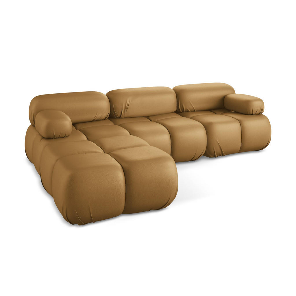 Thumbnail - Makamii Ecksofa, Cognac, Leder, 3-Sitzer, Füllung: Schaumstoff, L-Form, 285x191 cm, Made in EU, Wohnzimmer, Sofas & Couc...
