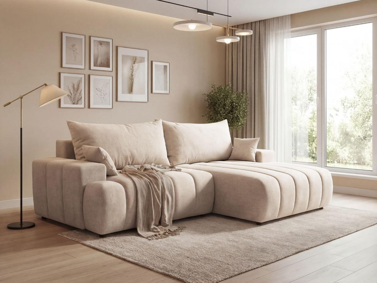 ECKSOFA Caleo Beige Rechts - Beige, Holz/Textil (270/170cm) - Graingold