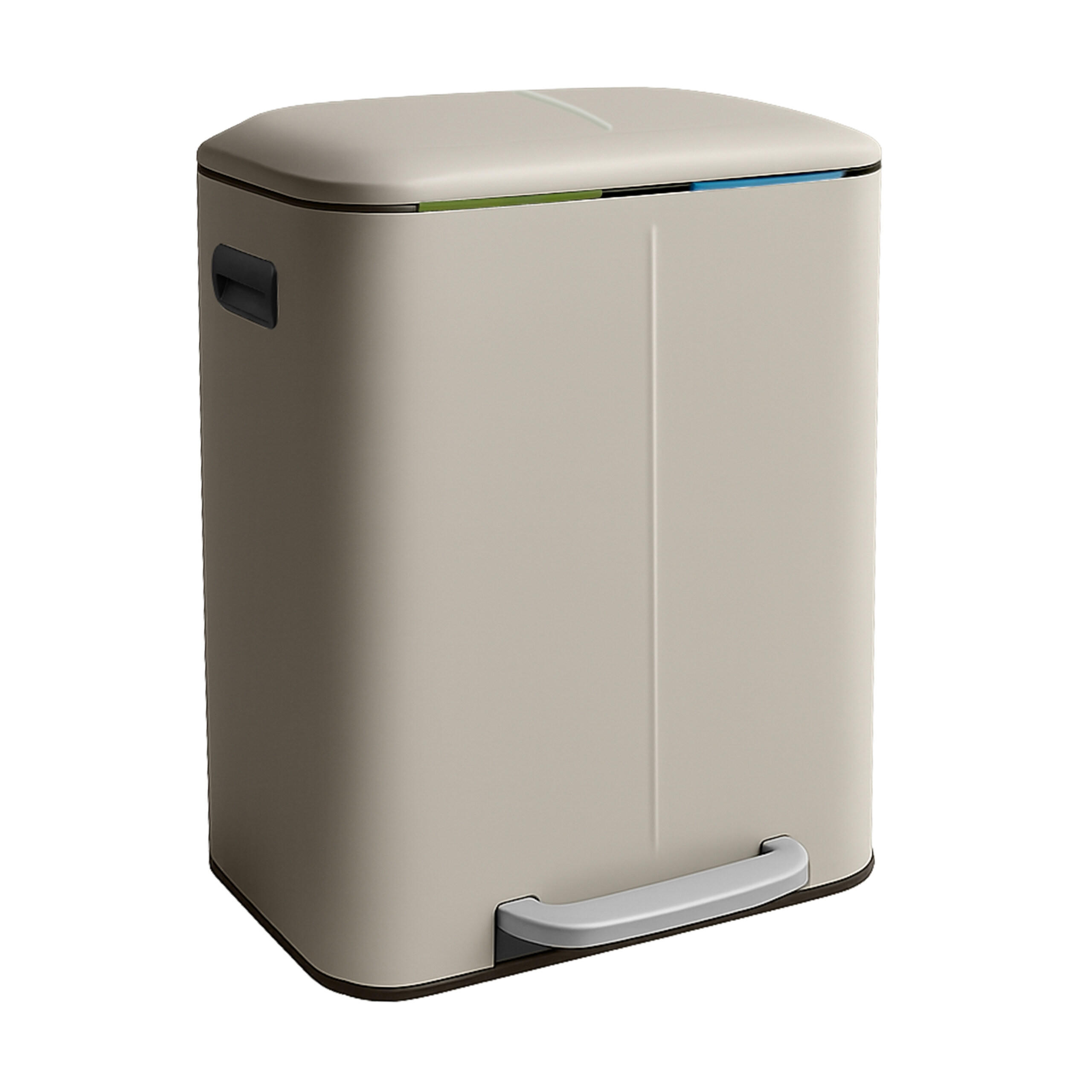 MÜLLEIMER - Beige, Kunststoff/Metall (44.5/60/41cm) - Relaxdays