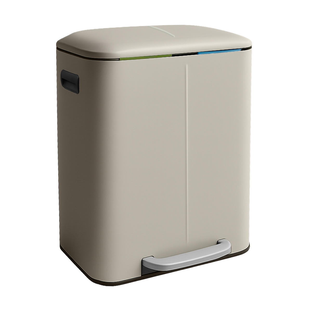 MÜLLEIMER - Beige, Kunststoff/Metall (44.5/60/41cm) - Relaxdays