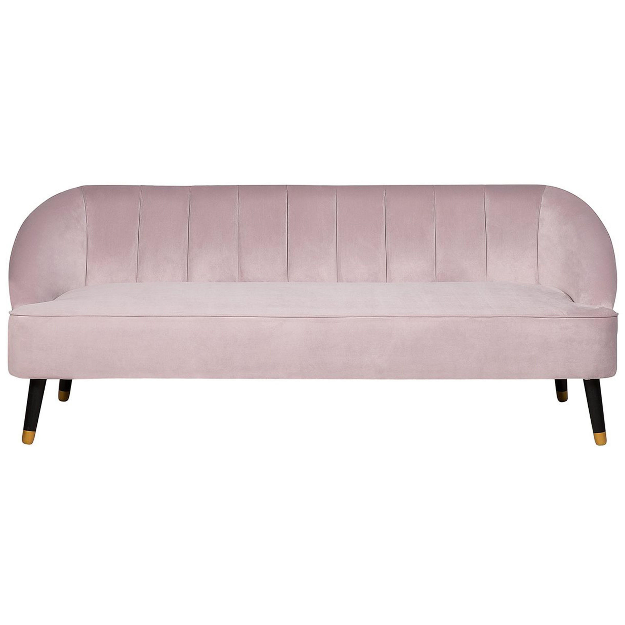 3-SITZER-SOFA Samtstoff Rosa Alsvag - Pink, Textil (191/73/73cm) - Beliani