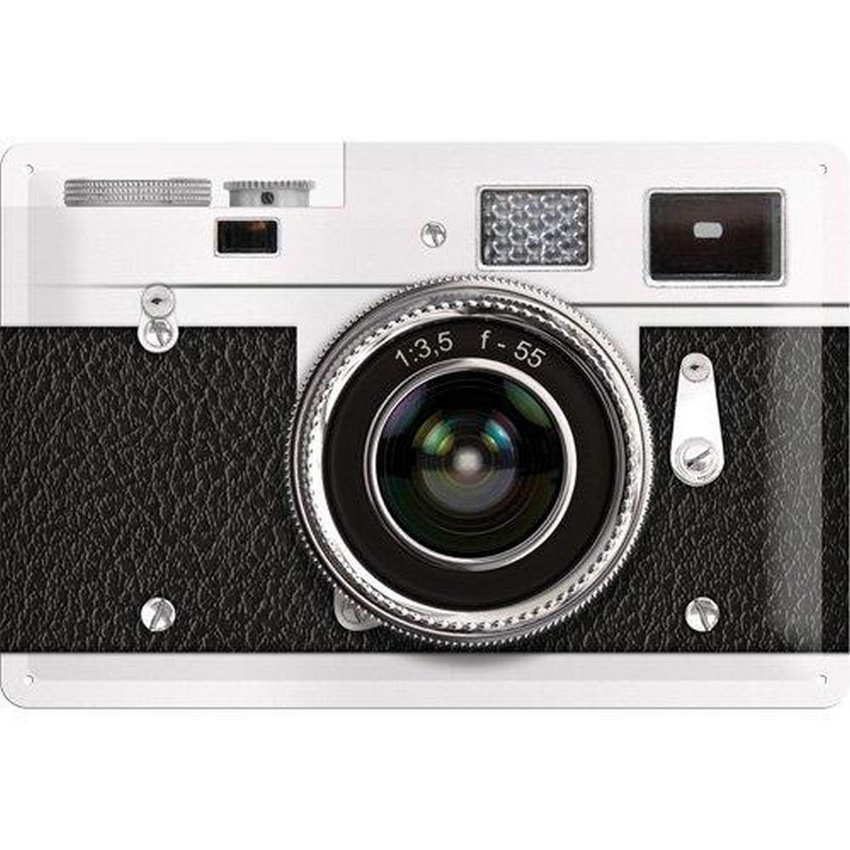 BLECHSCHILD 20/30 cm Retro Wave Retro Camera - Multicolor, Metall (30/20/0.2cm) - Nostalgic-Art