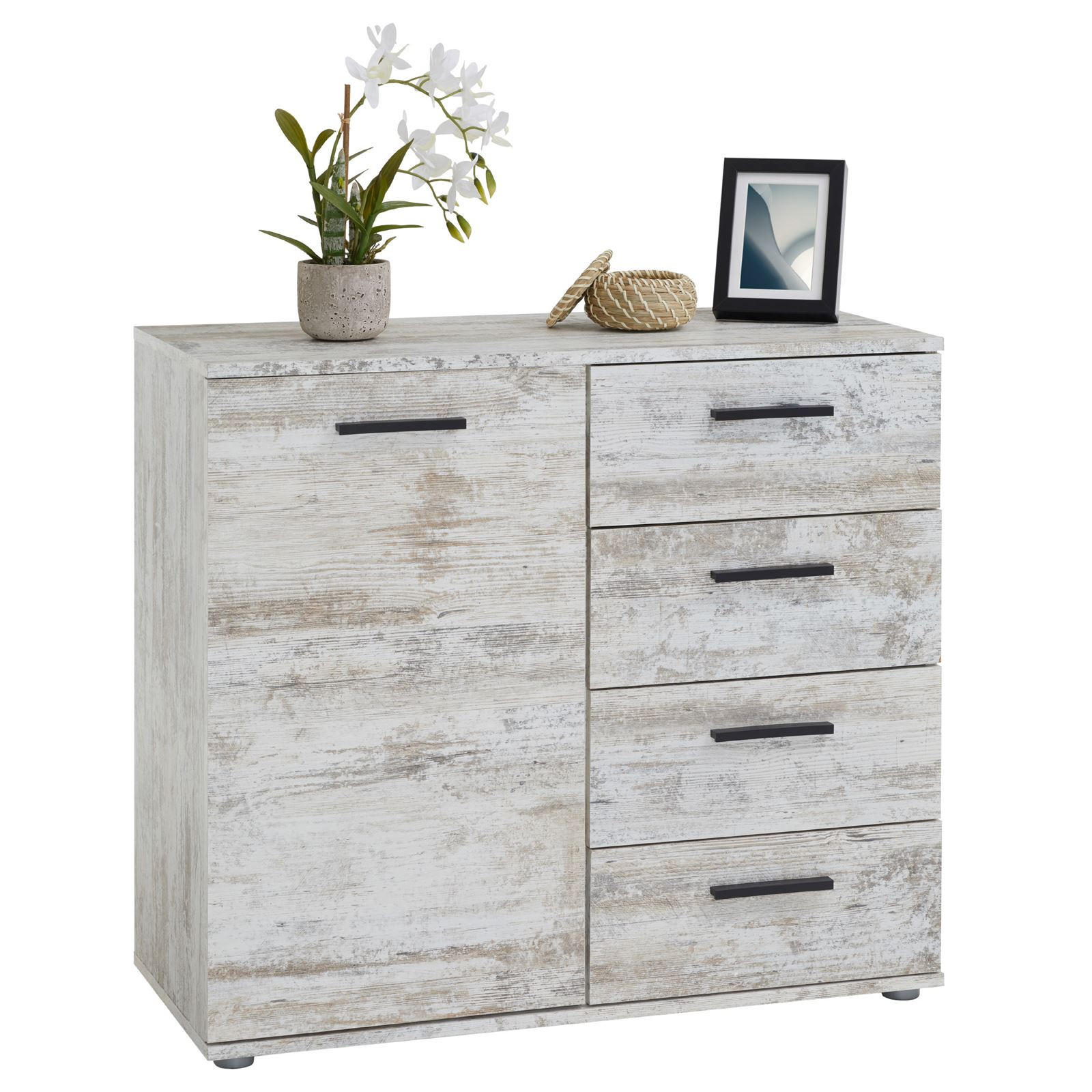 KOMMODE CHICAGO - Dunkelbraun, Holzwerkstoff (91/82/40cm) - CARO-Möbel
