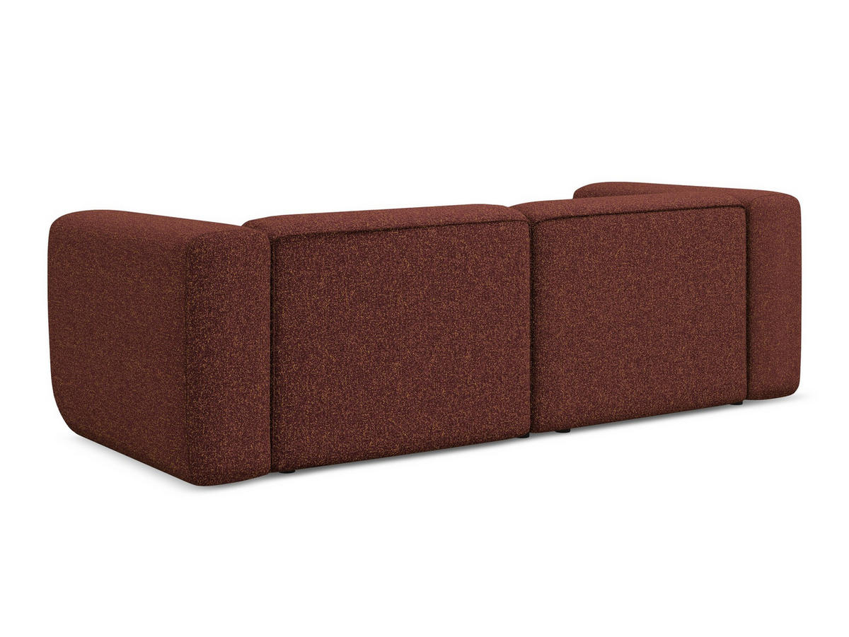 3-SITZER SOFA Strukturstoff Stoff Rot - Bordeaux/Rot, Kunststoff/Textil (228/70/89cm) - Makamii