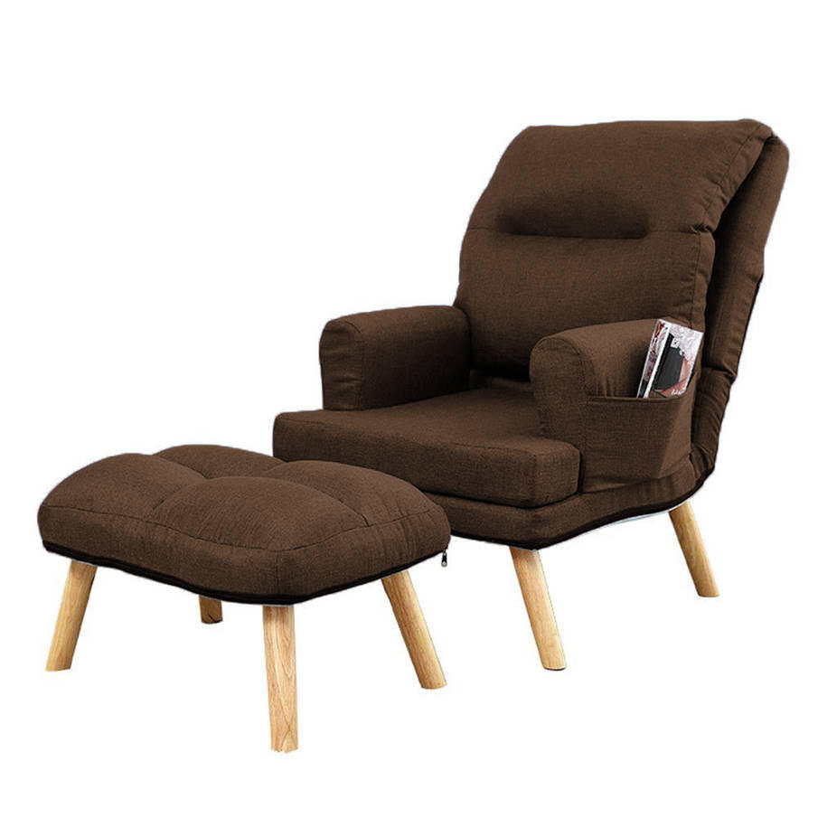SESSEL Memo mit Fußhocker Rückenlehne 5-stufig einstellbar, braun - Braun, Kunststoff (107/95/66cm) - Margaret Hadas24