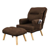 SESSEL Memo mit Fußhocker Rückenlehne 5-stufig einstellbar, braun - Braun, Kunststoff (107/95/66cm) - Margaret Hadas24