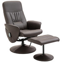 MASSAGESESSEL DE-06334 Mit Hocker, 10 Massagepunkte, 145° neigbar Braun - Braun, Metall (81/105/76cm) - ComfortXL