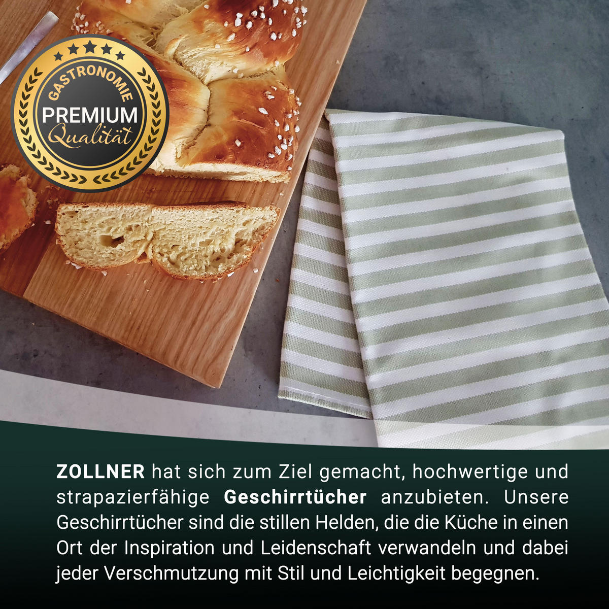 GESCHIRRTÜCHER, 5er-Set, 50x70 cm, 100% Baumwolle, Grün - Hellgrün, Textil (50/70cm) - Zollner