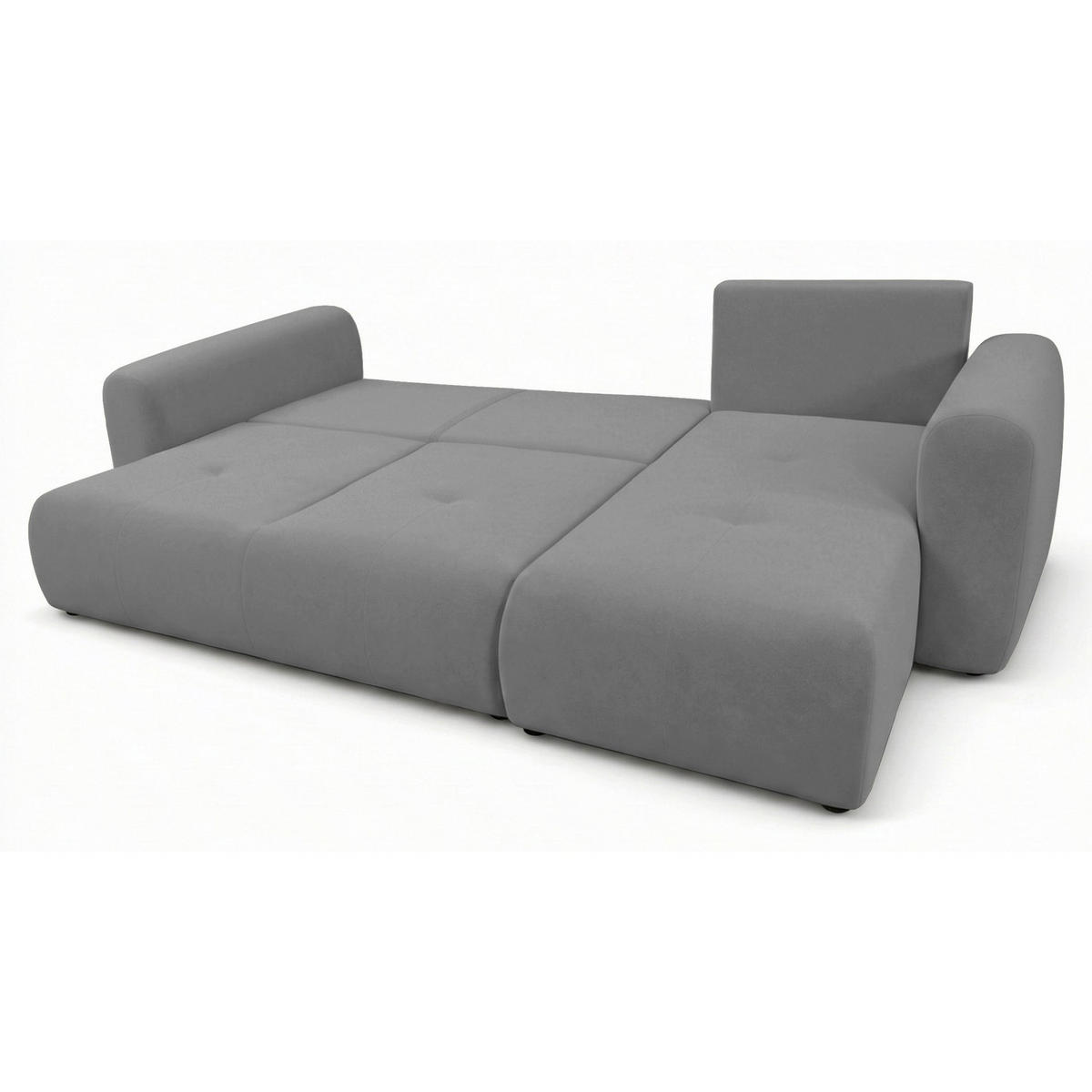 ROHOVÁ SEDAČKA Olido šedý samet - šedá, textil/plast (245/150cm) - Selsey