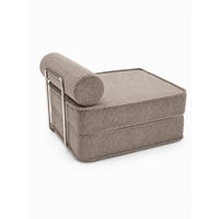 SCHLAFSESSEL ausklappbar, modularer Bodensessel mit Rückenrolle in Taupe - Taupe, Textil (80/62/95cm) - SURB