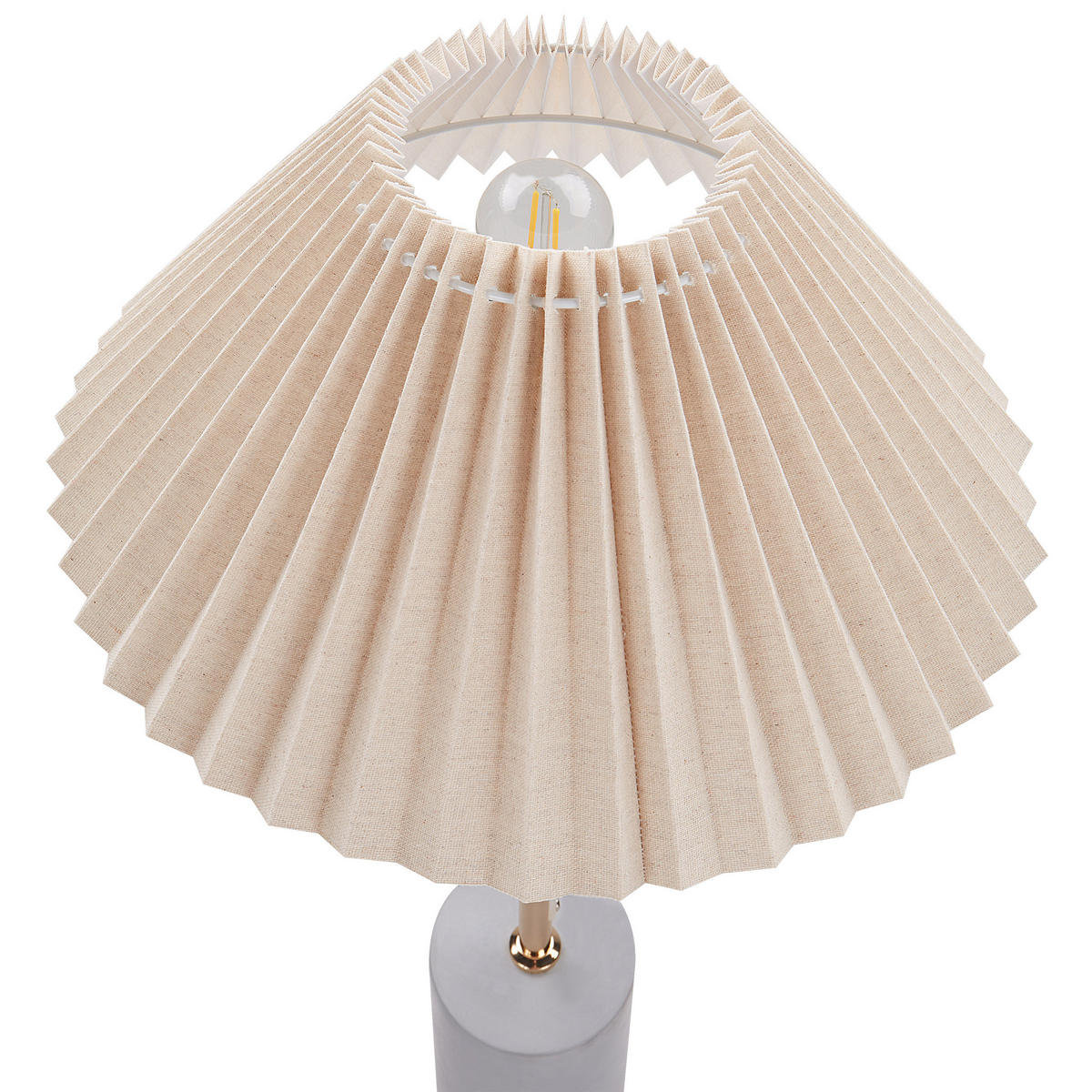 TISCHLEUCHTE Beige/Gold/Grau Baluarte - Beige/Goldfarben, Textil (34/34/68cm) - Beliani