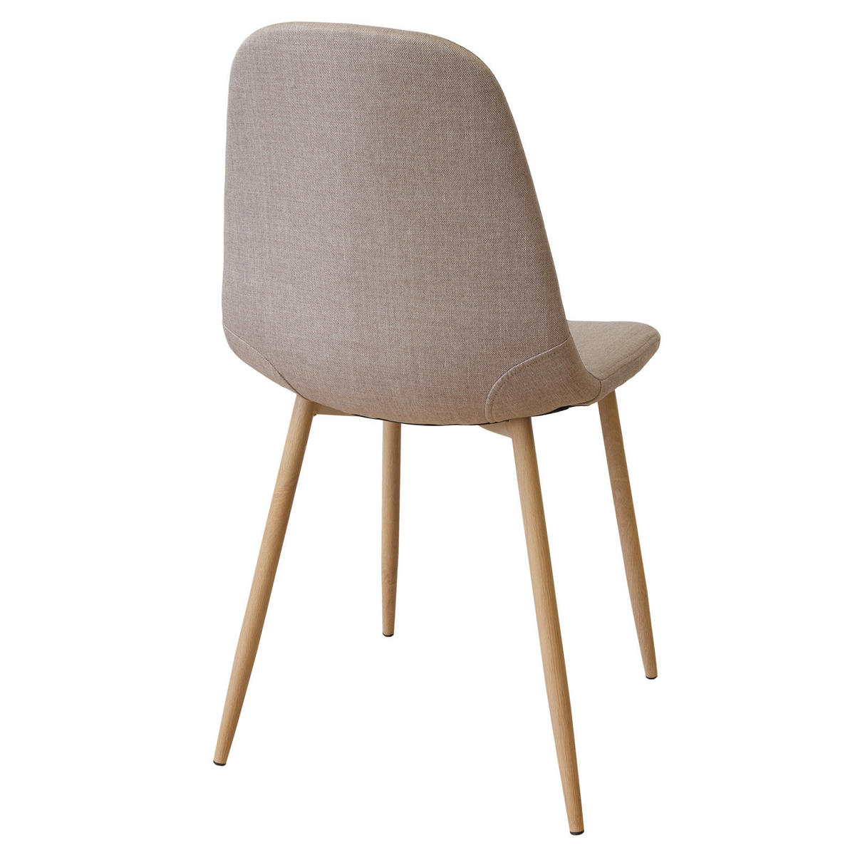 STUHL FANO Stoffbezug Metallbeine Holzoptik 4er Set Beige - Beige, Textil/Metall (44/87/47cm) - Albatros