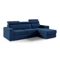 ECKSOFA Nela L-Form mit Bettkasten und Schlaffunktion - Blau, Textil (170/245cm) - Jerpax