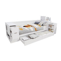 DETSKÁ posteľ 90/200 cm biela, MDF, s úložným priestorom a roštom - biela, kompozitné drevo (90/200cm) - BEAOK