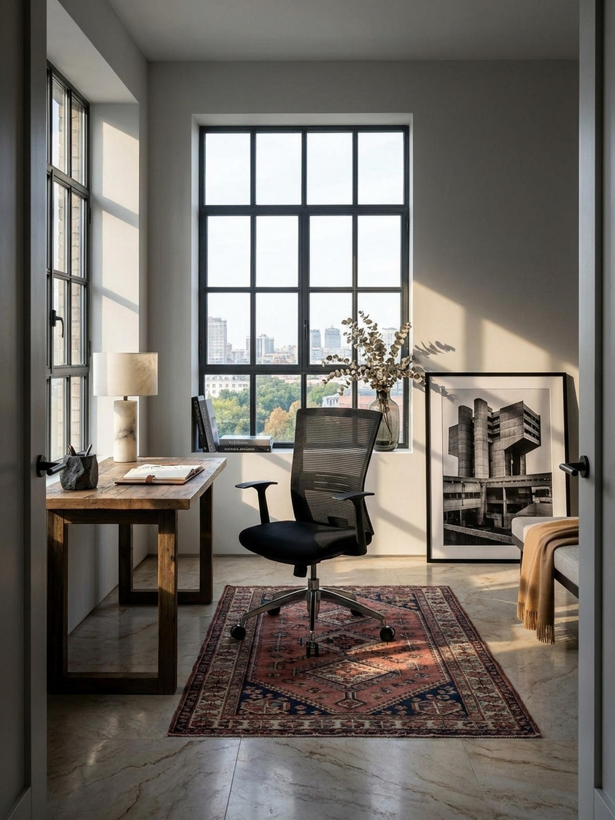 BÜROSTUHL Schwarz Netz drehbar mit verstellbarer Rückenlehne und Aluminiumfußkreuz bis 120 kg - Silberfarben/Schwarz, Textil (70/107/63cm) - KADIMA DESIGN