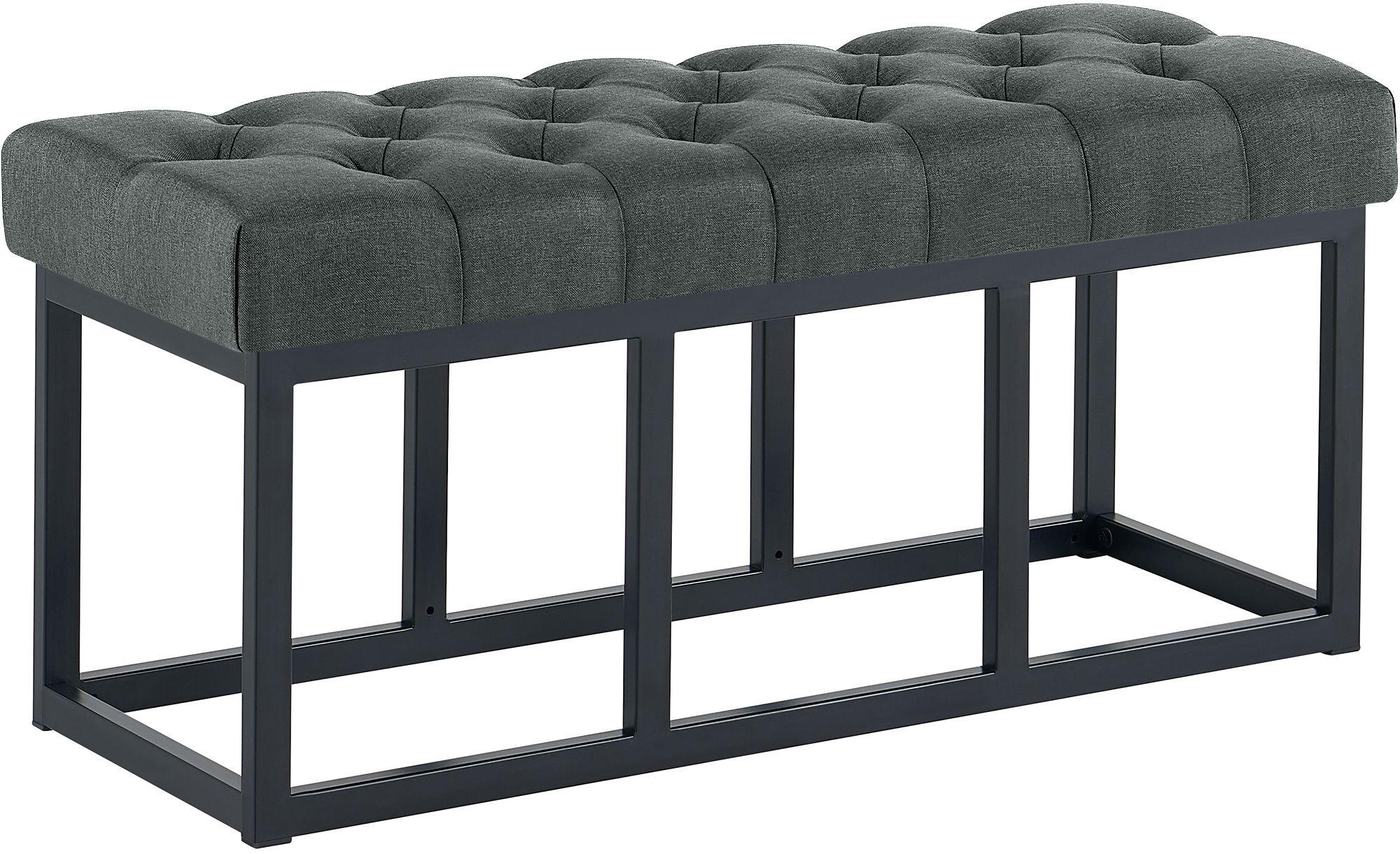 SITZBANK 100/38 cm Stoff Dunkelgrau - Dunkelgrau/Schwarz, Textil/Metall (100/46/38cm) - CLP