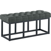 SITZBANK 100/38 cm Stoff Dunkelgrau - Dunkelgrau/Schwarz, Textil/Metall (100/46/38cm) - CLP