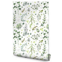VLIESTAPETE Wiesenblumen und Blätter – Grün, Weiß – 50x1000 cm - Weiß/Grün, Papier (50/1000cm) - Muralo