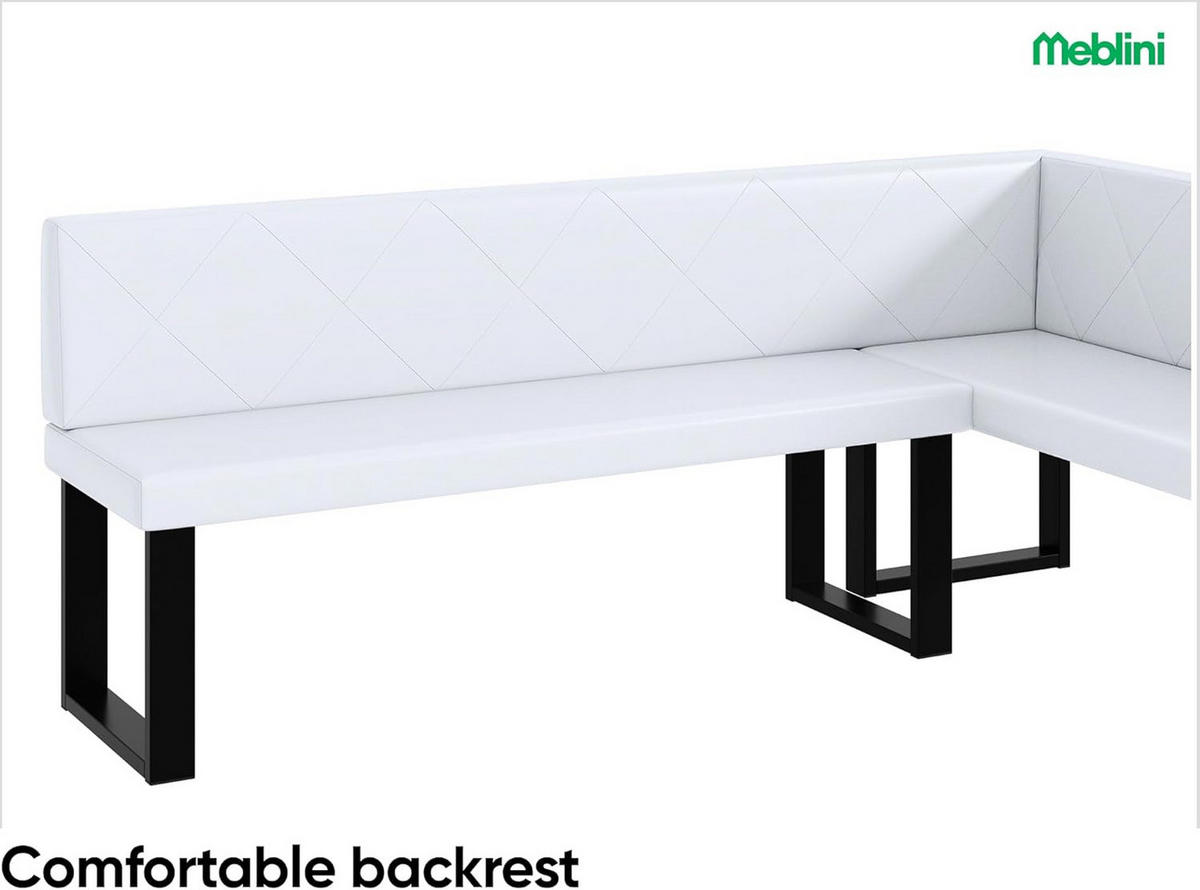 ECKBANK ERIC_U - Weiß, Leder (142/196cm) - Meblini
