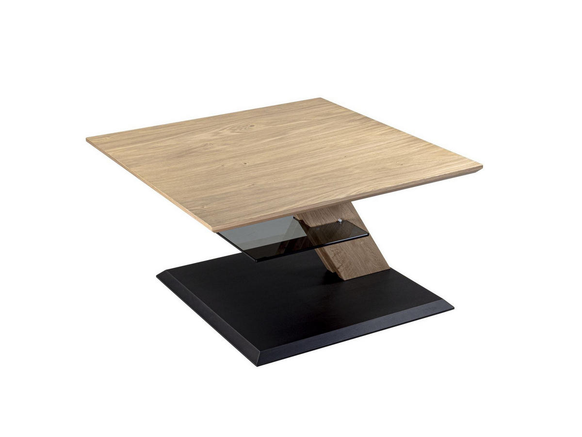 FUNKTIONSTISCH Celie 75x75x45 höhenverstellbar Wildeiche Bianco - Wildeiche/Schwarz, Holz (75/75/45cm) - 58aufmkessel