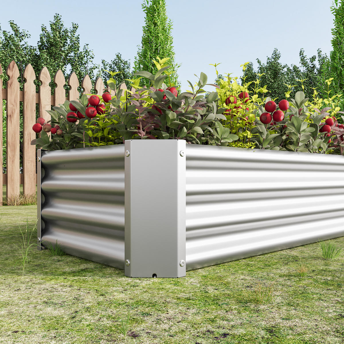 METALL-HOCHBEET silberfarben, rostfest, 120x60x30 cm für Garten & Terrasse - Grau, Metall (120/30/60cm) - Biohort