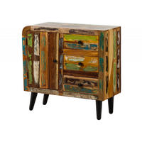 KOMMODE Altholz 90x40x86 mehrfarbig lackiert SIXTIES #114 - Multicolor, Holz (90/86/40cm) - Massivmoebel24