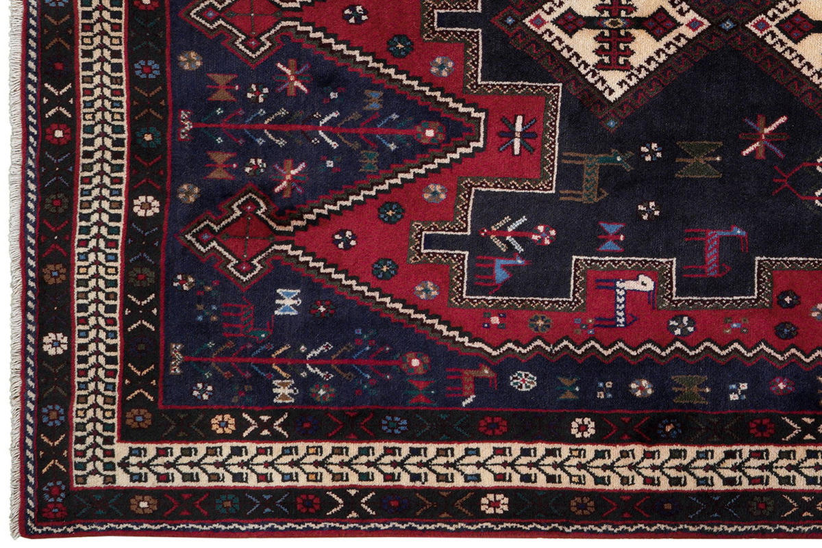 TEPPICH Afshar Blau 219/148 cm Schurwolle - Blau, Textil (148/219cm) - Looma