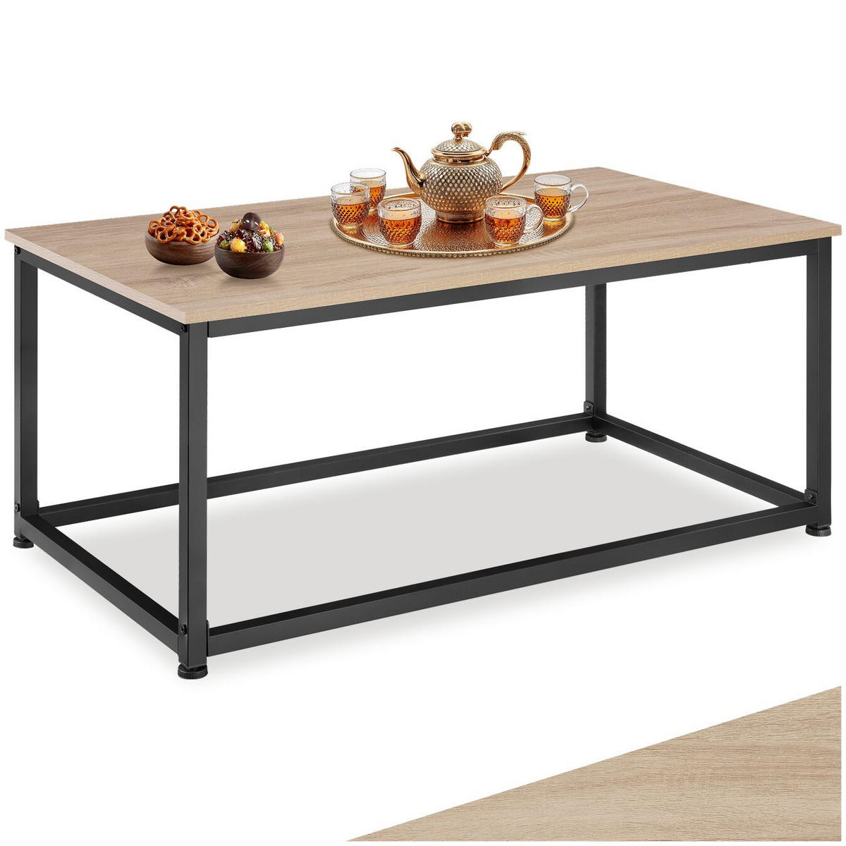 COUCHTISCH Lynch,100 x 55 x 45,5 cm,Industrial Holz hell, Eiche Sonoma - Naturfarben, Holzwerkstoff (100/55/45.5cm) - tectake