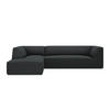 ECKSOFA links Ruby aus Cord schwarz 4 Sitzplätze - Schwarz, Textil (180/273cm) - Micadoni