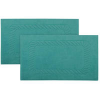 BADEMATTE, 2er-Set, 50x70 cm, 100% Baumwolle, Grün - Türkis, Textil (50/70cm) - Zollner