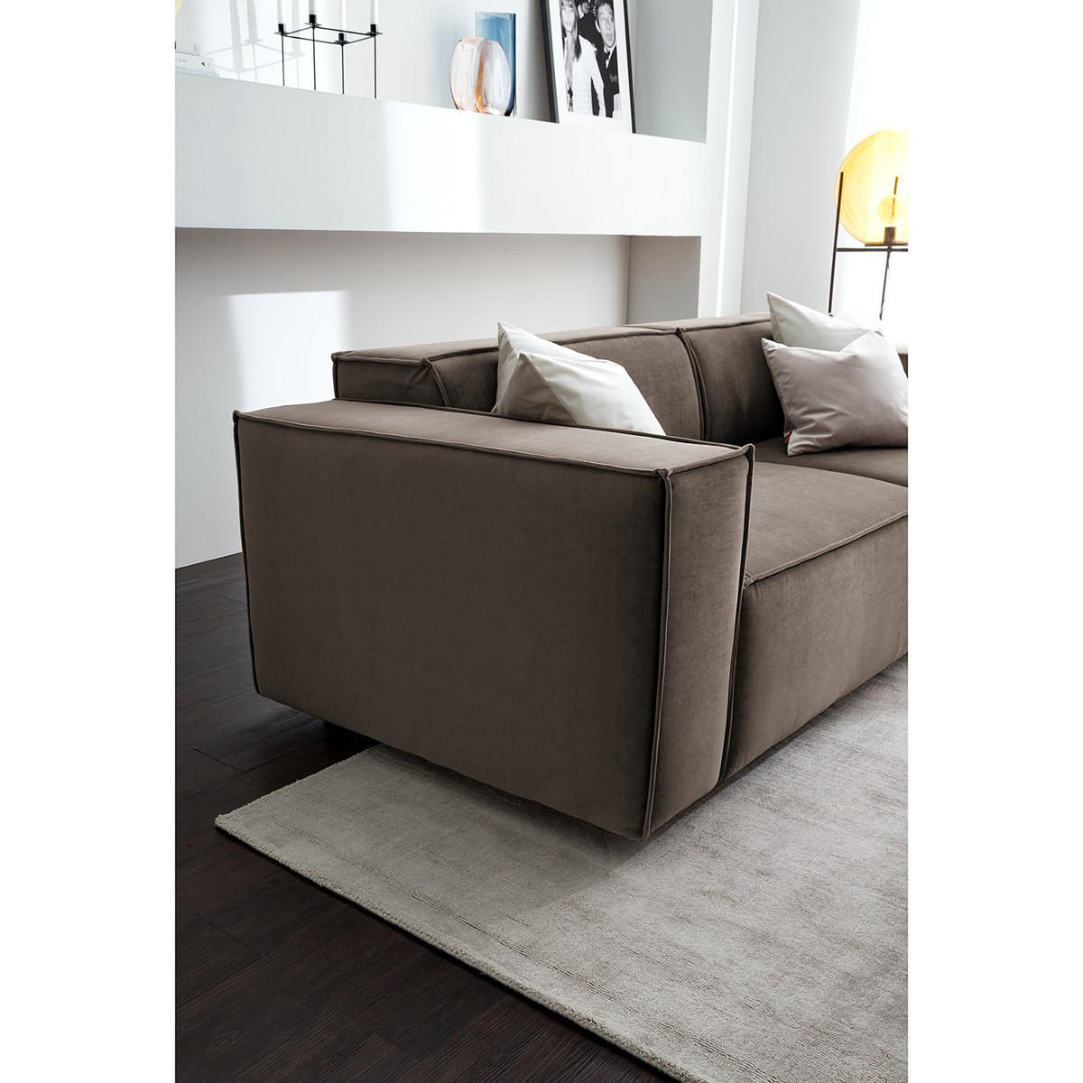 2,5-SITZER SOFA - Taupe, Textil (223/70/96cm) - home24