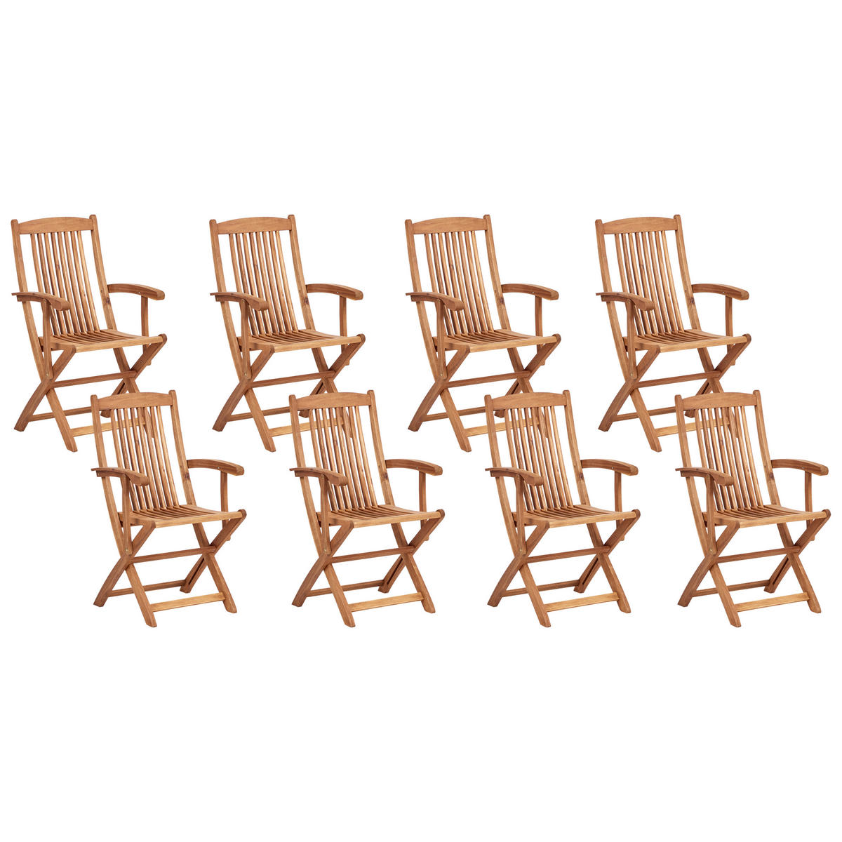 GARTENMÖBEL-SET 8-Sitzer Hellgrün Akazienholz Maui Premium - Hellgrün, Holz - Beliani