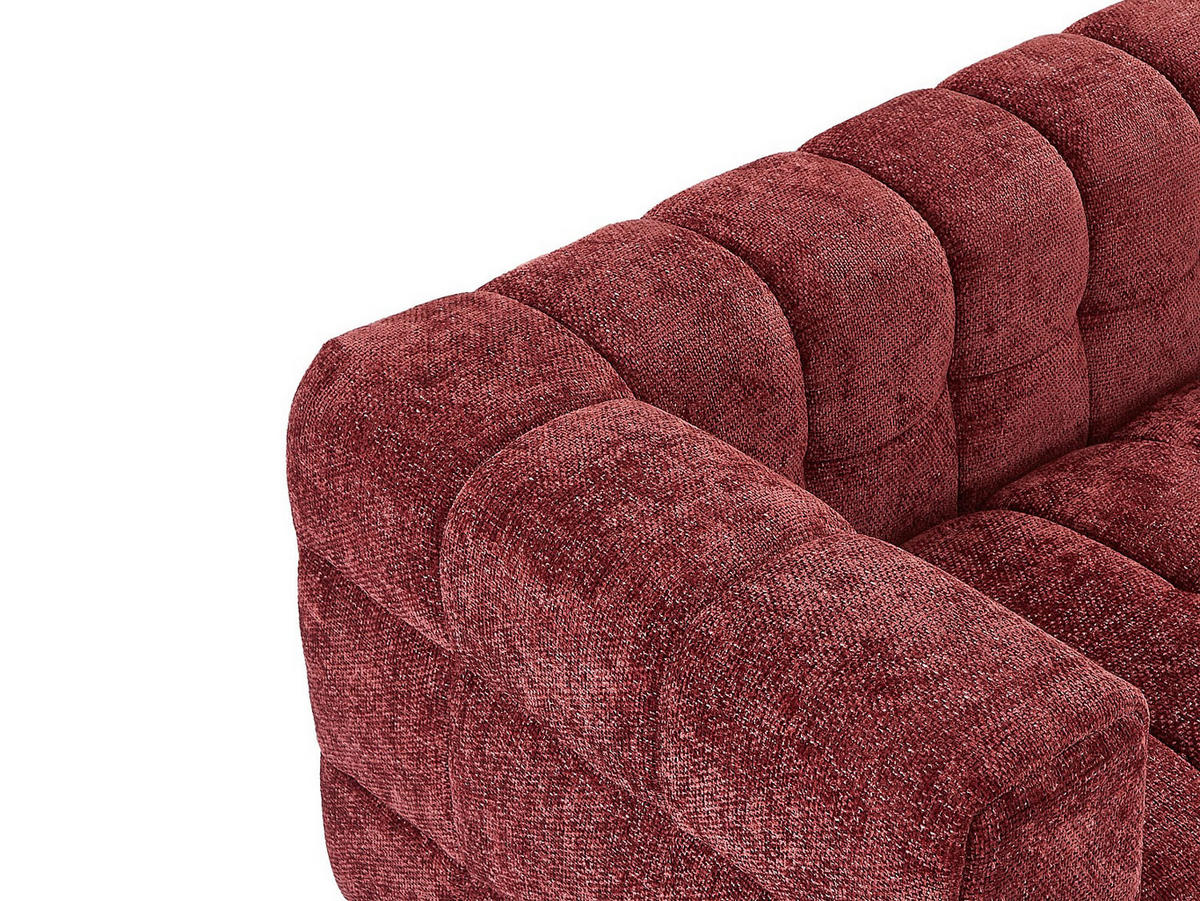 SOFA - 3 Personen - stoff - bordeaux Lerici - Bordeaux, Holz/Textil (213/72/89cm) - Vente-Unique