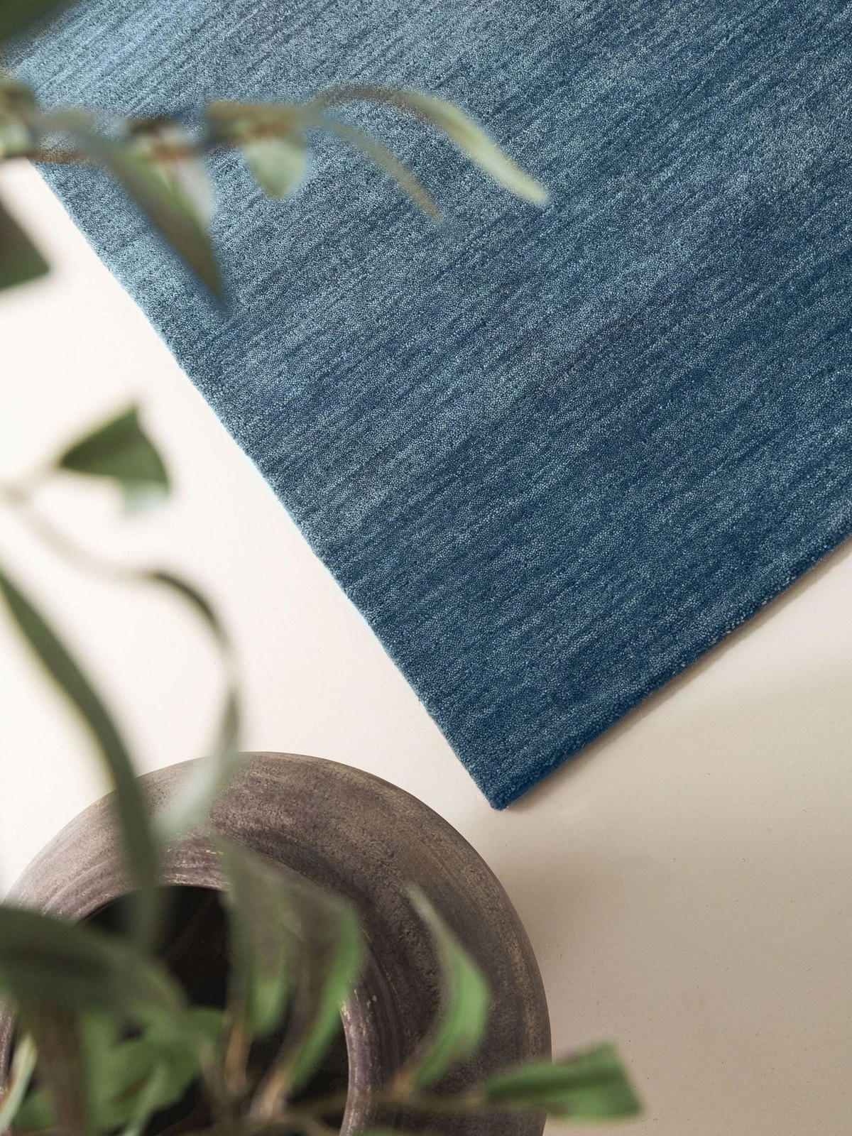 TEPPICH Wollteppich Jamal Blau - Blau, Textil (80/1cm) - KUNSTLOFT