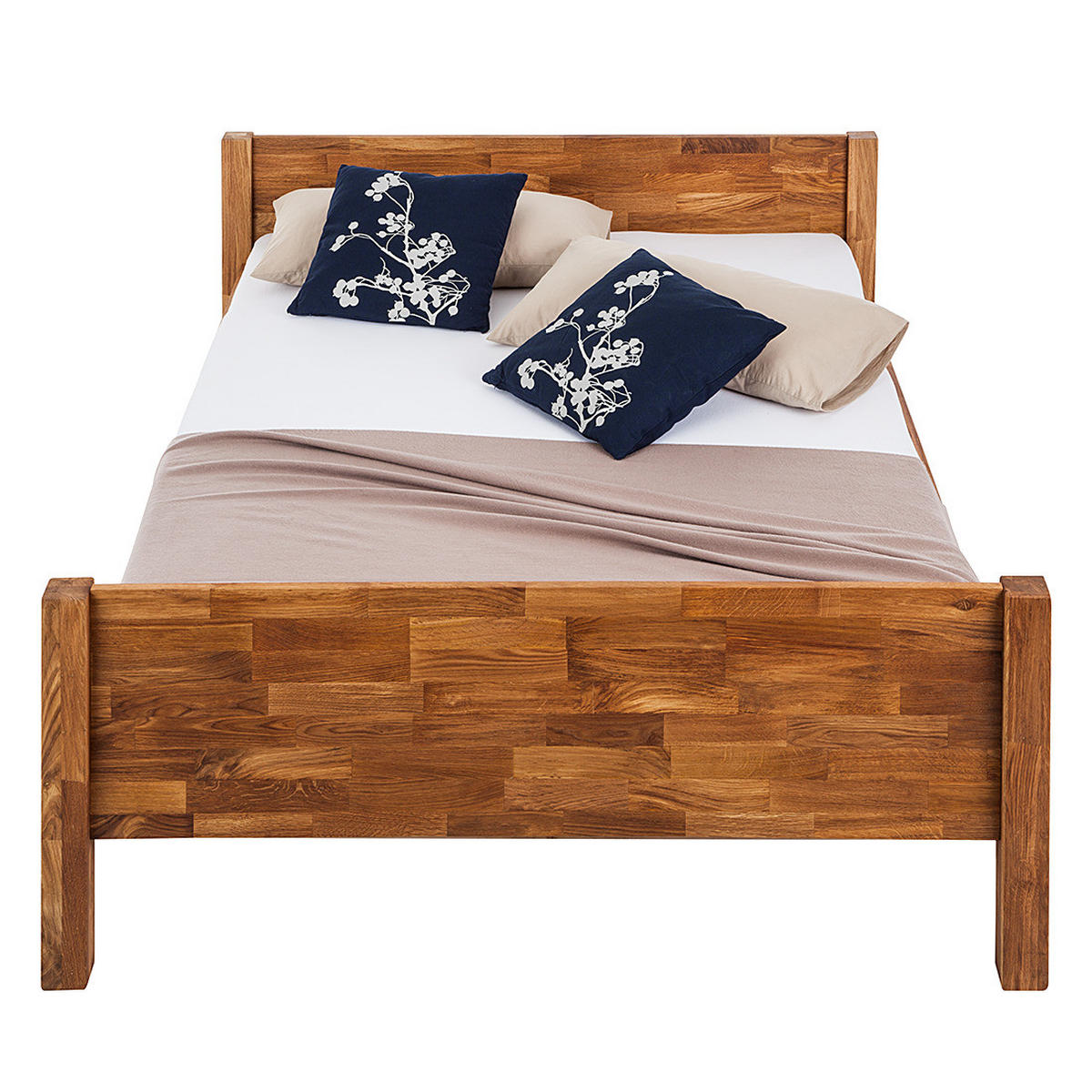 BETT - Massivholz - Eichefarben, Holz (140/200cm) - home24