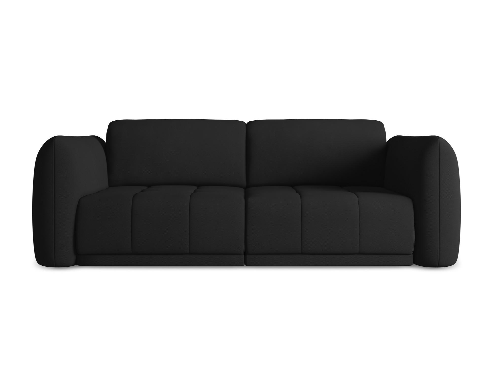 3-SITZER SOFA Chenille Stoff Schwarz - Schwarz, Kunststoff/Textil (210/74/105cm) - Makamii