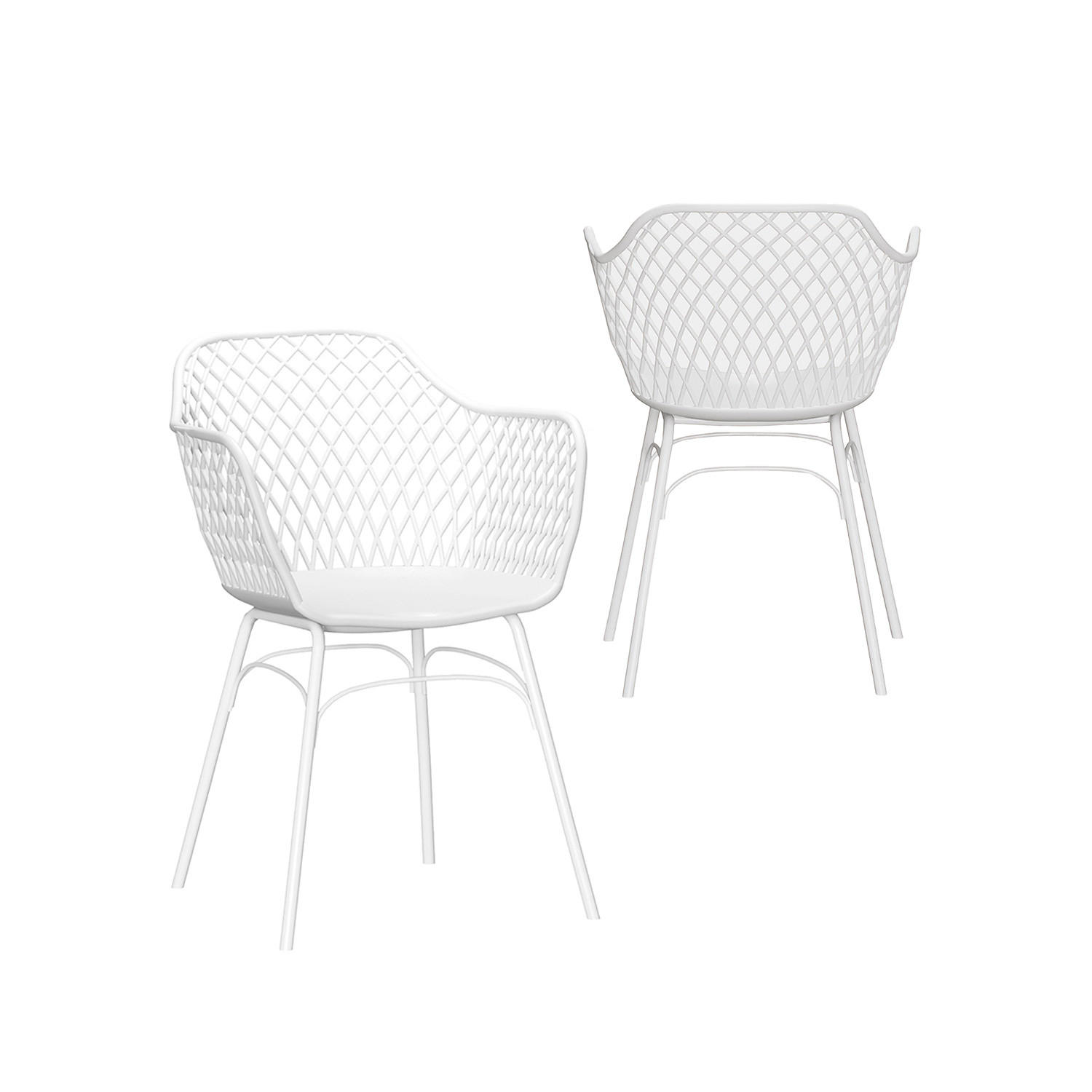 GARTENSTUHL Stal Weiß 59 cm x 72 cm 2er-Set - Weiß, Kunststoff (59/72/56cm) - Klast Home